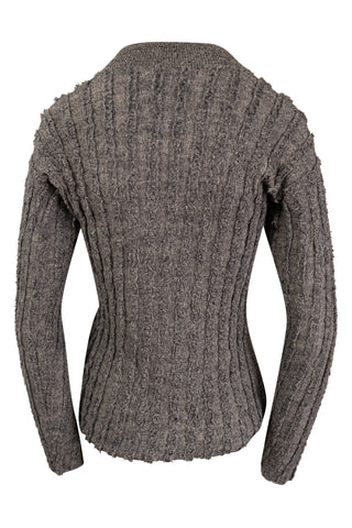 Textured V-Neck Sweater in Grey Sweaters & Knits Alexander Wang   