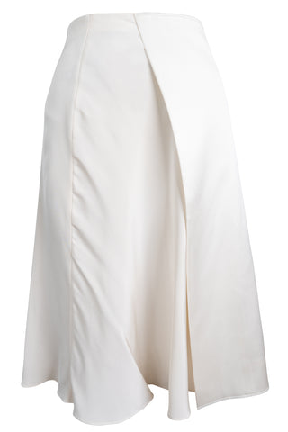 White Silk Midi Skirt