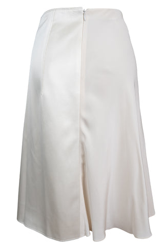 White Silk Midi Skirt