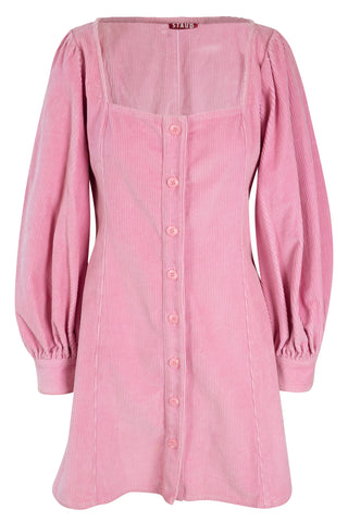 Corduroy Square Neck Mini Dress in Pink