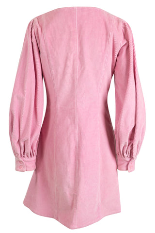 Corduroy Square Neck Mini Dress in Pink