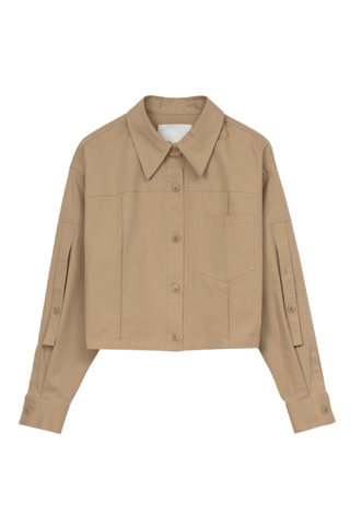 Cropped Convertible Shirt Jacket SHIRT 3.1 Phillip Lim Khaki XXS | US 00 