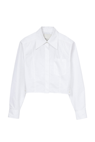 Cropped Shirt With Shoulder Pads SHIRT 3.1 Phillip Lim White XXS | US 00 