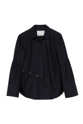 Long Sleeve Shirt with Asymmetric Button Panel SHIRT 3.1 Phillip Lim Midnight XXS | US 00 