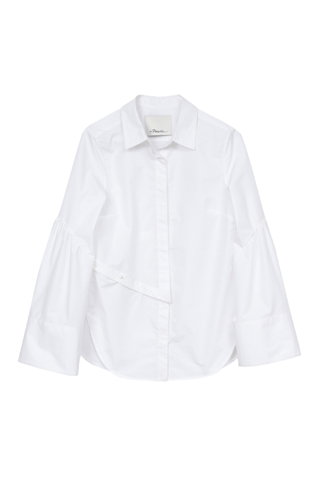 Long Sleeve Shirt with Asymmetric Button Panel SHIRT 3.1 Phillip Lim White L | US 10 
