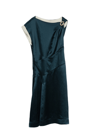 Draped Twist Dress With Combo DRESS 3.1 Phillip Lim Deep Ocean-Citrus XXS | US 00 