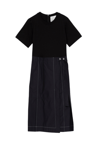 T-Shirt Combo Dress With Wrap Skirt DRESS 3.1 Phillip Lim Black-Midnight XS | US 2 