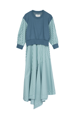 Teardrop Sleeve Sweatshirt Dress DRESS 3.1 Phillip Lim Slate Blue Multi XS 
