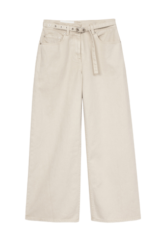 Wide-Leg Belted Jeans PANT 3.1 Phillip Lim Ecru XXS | US 00 