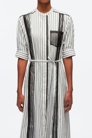 Striped Shirt Dress With Organza Overlay DRESS 3.1 Phillip Lim   