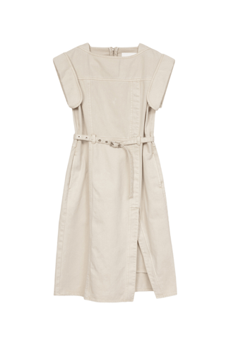 Deconstructed Belted Denim Dress DRESS 3.1 Phillip Lim Ecru XS | US 2 