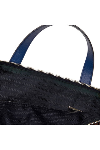 Tessuto Stampato Satchel Blue Bags Prada   