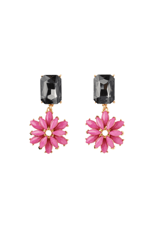 Graphic Daisy Earrings, Pink