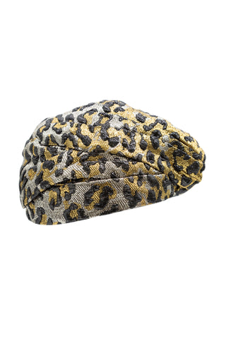 Metallic Leopard Turban Hats Gucci   