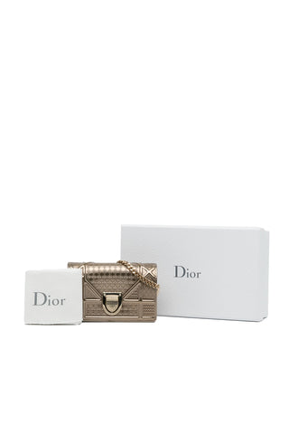 Microcannage Diorama Wallet on Chain Gold Bags Christian Dior   