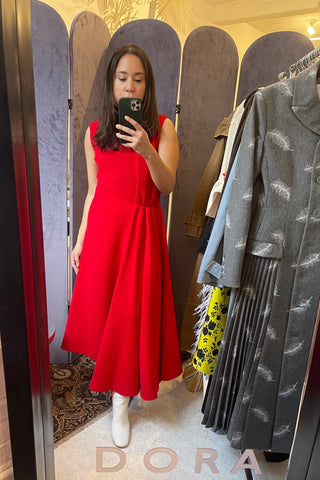 Sleeveless Red Wool Dress (est. retail $2,040) Dresses Emilia Wickstead   