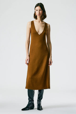 Organic Cotton Tencel V-Neck Cami Dress | (est. retail $525) Dresses Tibi   