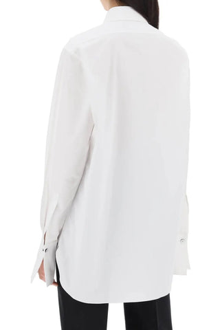 Pleated Bib Heavy Organic Cotton Poplin Blouse | new with tags (est. retail $1200) Shirts & Tops Jil Sander   