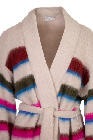 Farah Cardigan in Pink Stripe | (est. retail $625) Sweaters & Knits Tanya Taylor   