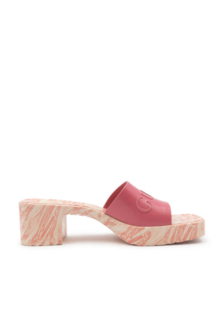 Pink Logo Rubber Sandals