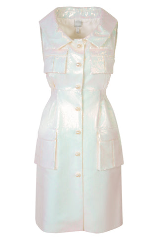 Iridescent Sequin Embellishment Gilet-Dress Dresses Huishan Zhang   