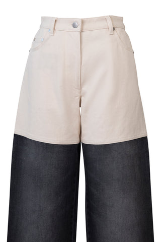 Combo Denim Jeans in Off-White/Medium Grey | new with tags