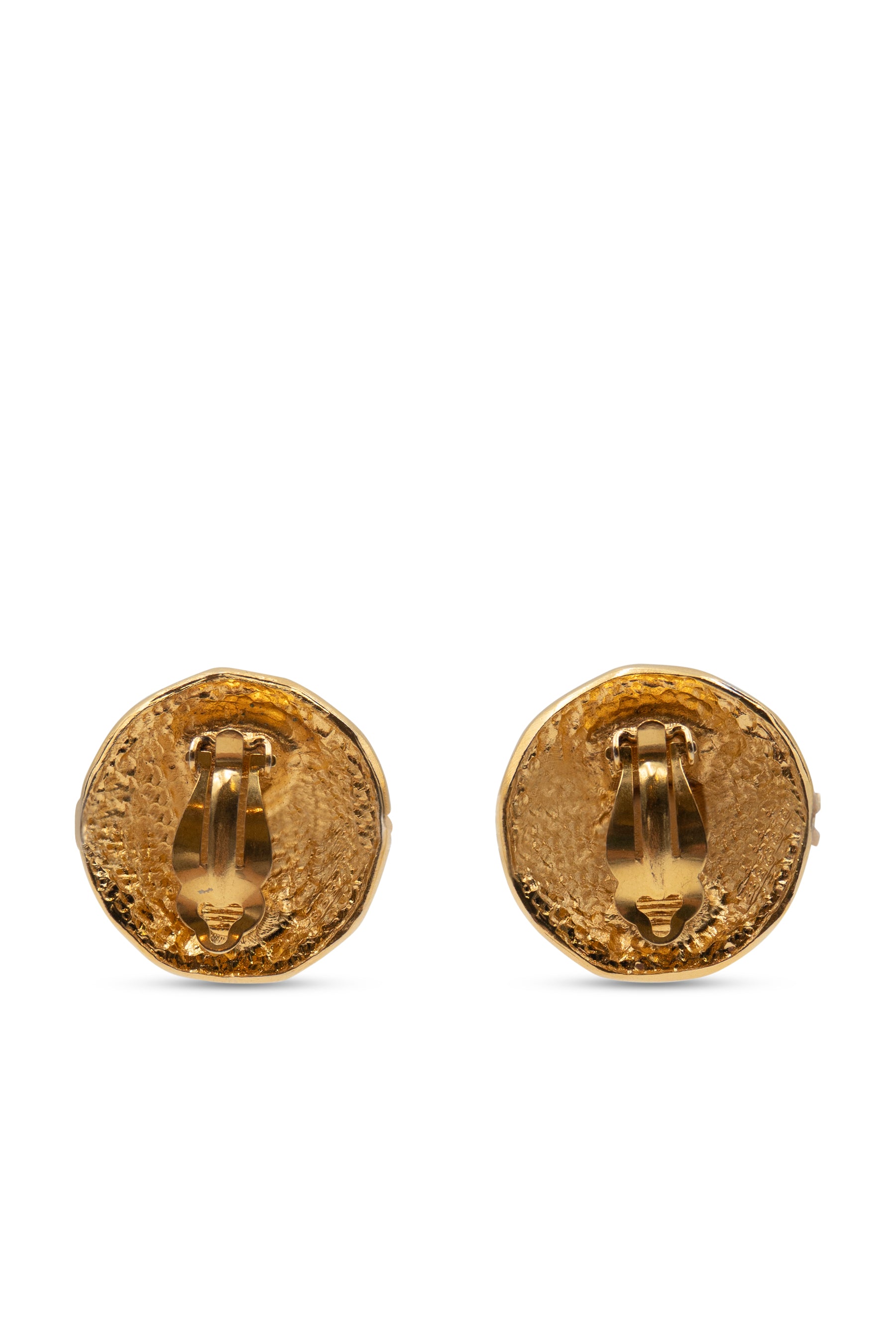 Vintage Gold Logo Medallion Earrings – Dora Maar