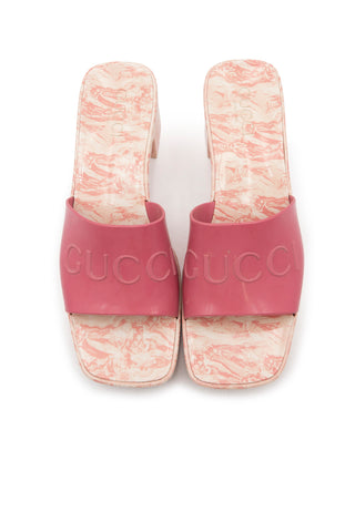 Pink Logo Rubber Sandals