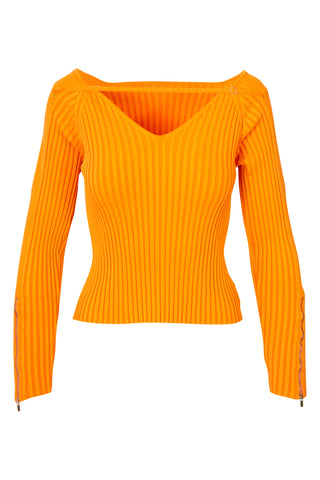 La Maille Oro Ribbed Top | (est. retail $625) Sweaters & Knits Jacquemus   