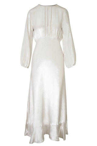 Lake Floor Length Dress in Silver | (est. retail $525)