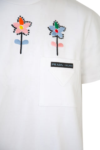 Embroidered Cotton Mini T-shirt Dress | (est. retail $1,630) Shirts & Tops Prada   