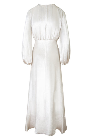 Lake Floor Length Dress in Silver | (est. retail $525)