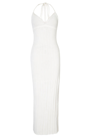 Olympia Ribbed Knit Maxi Dress in Ivory | (est. retail $1,180)