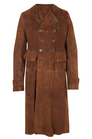 Purple Label Brown Suede Double-Breasted Coat Coats Ralph Lauren   