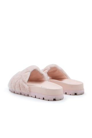 Shearling Logo Slides | (est. retail $925) Sandals Prada   
