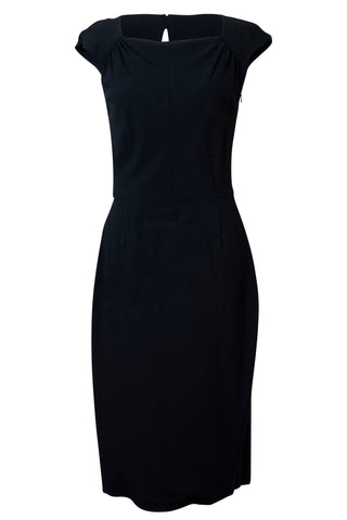 Black Open-Back Midi Dress