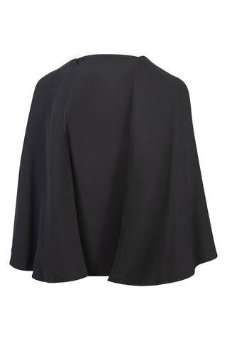 Black Silk Crepe Capelet Blouse Shirts & Tops Valentino   