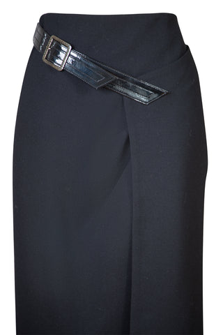 Belted Crossover Midi Skirt in Black Skirts Givenchy   