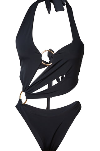 Black Cutout Swimsuit