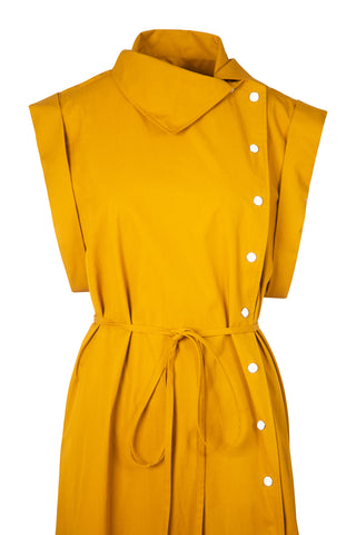 Asymmetrical Button Down Dress in Dijon | new with tags (est. retail $895)