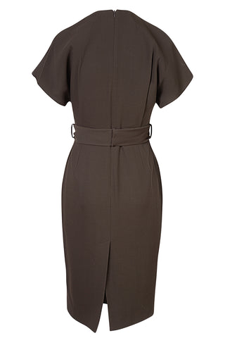 Wool Crepe Faux Wrap Dress with Belt | FW '10 Collection Dresses Gucci   