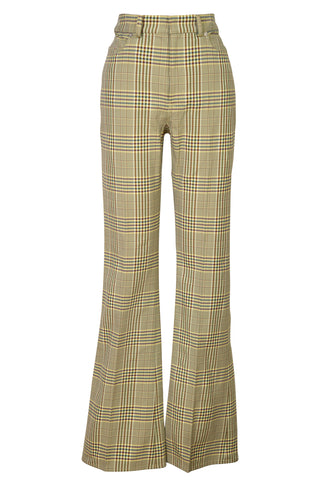 Green Plaid Five Pocket Flare Pants | (est. retail $1,108)