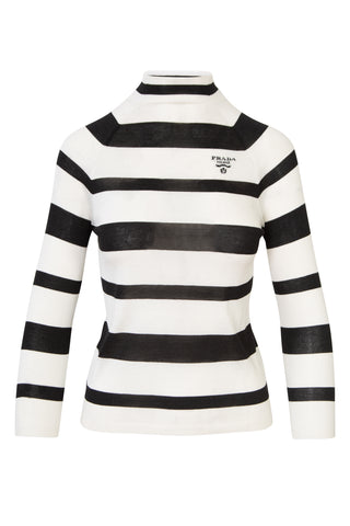 Stripe Logo-intarsia Mock-neck Top (est. retail $1,490)