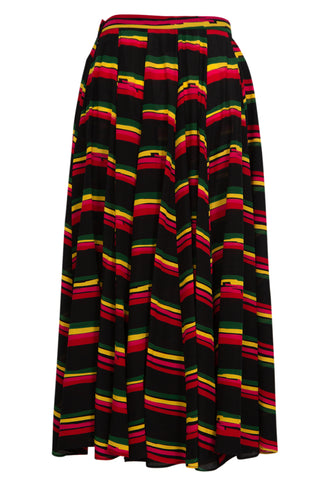 Paneled Skirt in Eclipsed Stripe Silk | (est. retail $1,225) Skirts Jonathan Cohen   