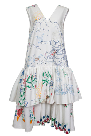 Embroidered Picture Ruffle Dress | new with tags (est. retail $1,050)