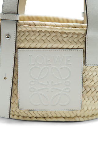 x Paula Ibiza Leather Trimmed Raffia Basket Small Bag | (est. retail $650) Tote Bags Loewe   