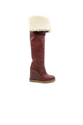 CELINE by Hedi Slimane ‘Manon’ Leather Fur Boots | (est. retail $1,980)