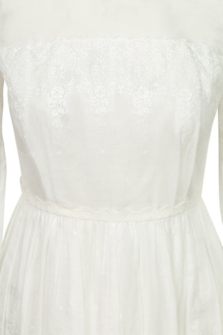 Sheer White Long Sleeve Dress Dresses Vilshenko   
