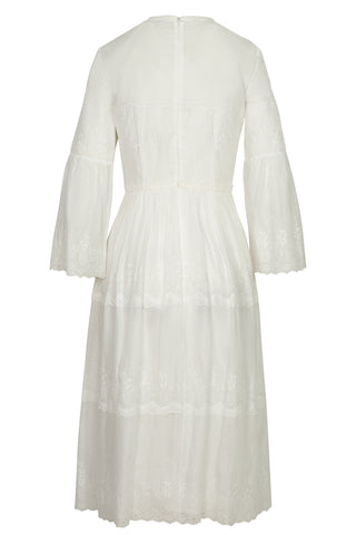 Sheer White Long Sleeve Dress Dresses Vilshenko   