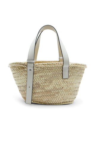 x Paula Ibiza Leather Trimmed Raffia Basket Small Bag | (est. retail $650) Tote Bags Loewe   